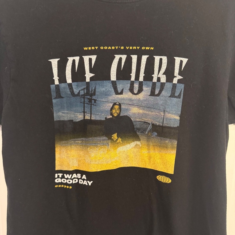Ice Cube It Was A Good Day Graphic Short Sleeve T-Shirt Black Hip Hop Streetwear - Picture 3 of 5
